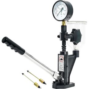 600Bar Diesel Fuel Injector Tester Kit, 8700PSI Diesel Injector Nozzle Leak Down Tester, Dual-Scale Fuel Pressure Gauge Kit for Injector Nozzle Pressure Test, M12/M14 Connectors