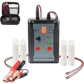 Updated Fuel Injector Tester - Dual Channel Cleaner Kit, 8 Pulse Modes, Short Circuit Protection, 40" Power Cord, 4 Injector Adapters