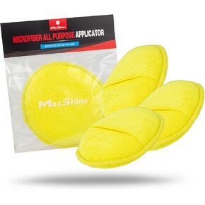 Maxshine Microfiber Finger Hold All Purpose Applicator – Ultra-Soft, Comfortable Finger Pocket for Easy Use, Diameter 5.4 inch