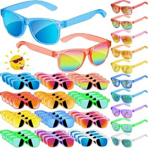 Kids Translucent Sunglasses Bulk, Kids Neon Sunglasses Party Favor with UV400 Protection for Boys Girls Age 3-8