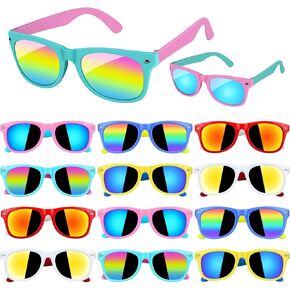 JAMIEWIN Kids Sunglasses Bulk,12 Pack Neon Kids Sunglasses Party Favor for Boys Girls ages Age 3-8,Gift for Birthday