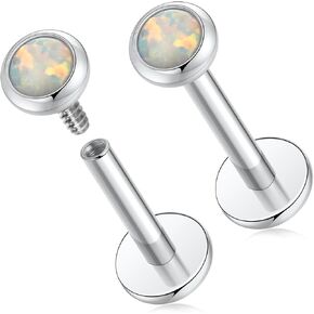 Gagabody G23 Titanium Labret Studs 16G RIP RINGS 6/8/10MM Tragus arring Labret Jewelry Opal Top Helix Percing Jewelry Gratilage Percing Medusa Percing