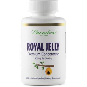 الجنة Herbs Royal Jelly ، الإمبراطور الذهبي ، فائق القوية ، نقي ، نباتي ، خالي من الغلوتين ، غير الكائنات المعدلة وراثيا ، مركزة مجففة ، 60 كبسولات نباتية