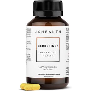 JSHEALL VITAMINS Berberine+ Formula-ملحق البربرين لصحة التمثيل الغذائي-نباتي وخالي من الغلوتين وغير المعدلة وراثيا. (60 قرصًا)