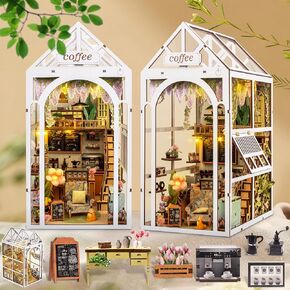 DIY Book Nook Kit مع LED ، ثلاثية الأبعاد الإبداعية الكتب الدجاجة