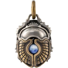 COPPERTIST.WU Scarab Pendant Necklace – Creative & Unique Design, Customizable Energy Stone, Brass & White Bronze, Spiritual Gift for Him/Her