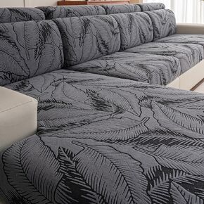 Sofa Cover Washable Sectional Couch Covers Sofa Slipcovers for 4 Cushion Couch Pet Friendly L Shaped Couch Protector Leaf Printed Covers for Dogs Kids
