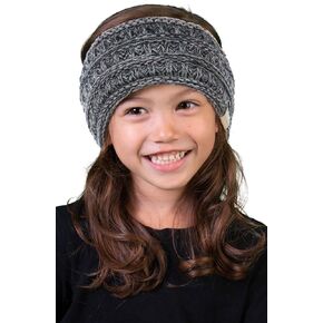 Funky Junque Kids Headwrap Baby Toddler Knit Fuzzy Lined Head Wrap Headband Ear Warmer