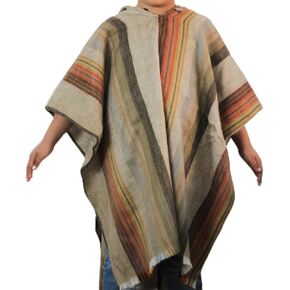 ALPAKITAS Alpaca Wool Kids Poncho – Soft & Cozy Western Hooded Cape – 70% Alpaca, Mexican Style Wrap for Boys & Girls