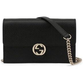 Gucci Interlocking Camelia Wallet Chain Marmont Leather Silver Handbag Italy NEW