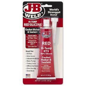 J-B Weld 31314 Red High Temperature RTV Silicone Gasket Maker and Sealant - 3 oz. - 2-Pack