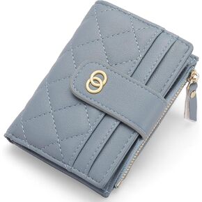 Gaekeao محافظ صغيرة للنساء RFID حظر الجلود الجلدية Bifold Zipper Pocket Wallet Card Card مع نافذة معرف
