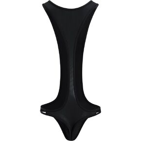 ABAFIP Men Sexy Bodysuit Thong Leotard Racer Back Mesh Sheer Jockstrap Wrestling Singlet Lingerie