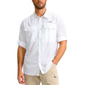 Men's Sun Protection Fishing Shirt with Zipper Pockets Long Sleeve UPF 50+ UV Cooling Shirts for Men Hiking Travel