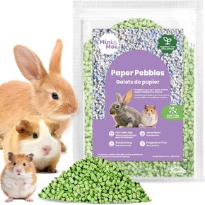 Mini & Moe Small Animal Paper Pelelet Bedding: الرائحة والرطوبة الطبيعية للورق الطبيعي الفراش - لخنازير غينيا ، الهامستر ، والأرانب ، 3.96 رطل