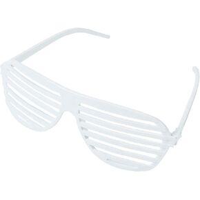 Fun Express White Shutter Shades Novelty Sunglasses - Party Apparel Accessories - 12 Pieces