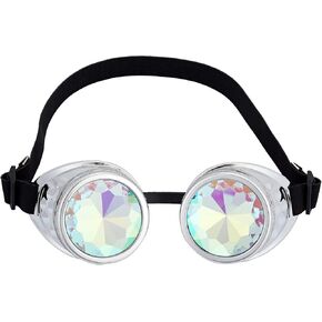 Lelinta kaleidoscope نظارات نظارات قوس قزح Crystal Lens Halloween Assume Assume for Men Women Cosplay Party