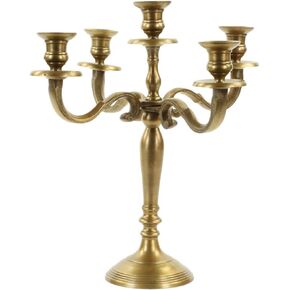Koyal Wholesale Vintage Gold 5 Arm Metal Candelabra ، 16 "، Candle حامل المركزية