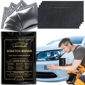 Nano Sparkle Cloth Car Scratch Remover, Nanosparkle Cloth for Car Scratches, New Car Scratch Repair Paste, Magic Nano Cleaning Cloth Scratch, Remover for Deep Scratch Repair, 4 Sets (Milky White)