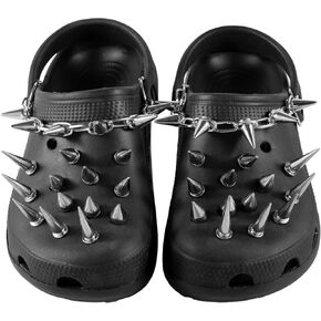 Goth Charms for Croc,Shoe Chains,Metal Spikes Punk Rivets Charms for Clog Sandals Accessories Shoe Decorations for Women Girls.