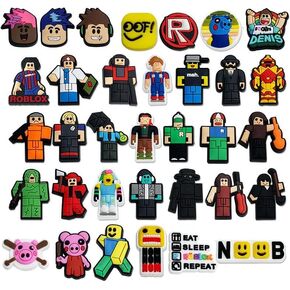 34PCS Cute video game Shoe Charms, Shoe Decoration Party Gifts For Boys Girls Kids, Women.