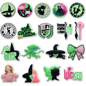 18Pcs Wicked Shoe Decoration Charms for Croc Clog Sandals, Witch Shoe Accessories Charms for Gifts