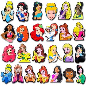 25pcs سحر أحذية الأميرة لكارتون الأميرة لزخارف أساور الصندل السد ، سحر لطيف للحفلة