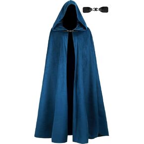 UQJE Medieval Cloak with Hood Halloween Renaissance Hooded Cape for Men and Women