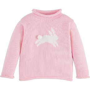 Mud Pie Girls Children's Pink Bunny Rollneck Sweater