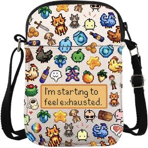 Game Inspired Crossbody Bag Farming Simulation Gamer Gift Gaming Gift I'm Starting to Feel Exhausted Carry On Bag