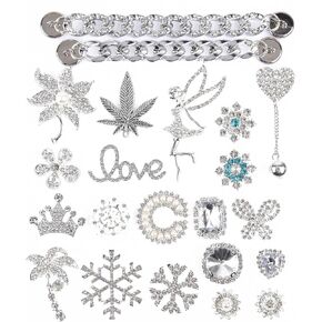 UNN Bling Shoes Charms Enamel Diamond Jewelry Shoe Decoration with Chains Accessories for Girls Women
