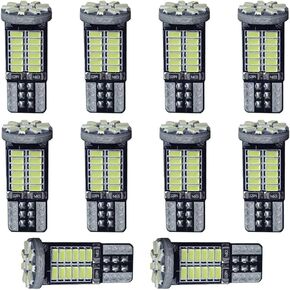 10pcs 194 مصباح LED مصباح LED ، لمبة لوحة ترخيص مشرقة مع 6000K أبيض 24-SMD 3014 شرائح ، T10 168 W5W 2825 لمبات البديل للسيارة الداخلية ، الباب ، مجاملة ، اندفاعة وأضواء الجذع (أبيض)