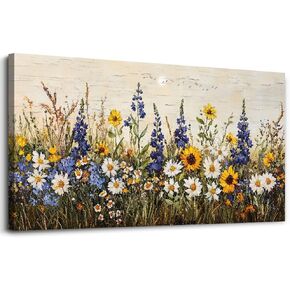 ERQINHUA Large Canvas Wall Decor For Living Room Wall Art For Bedroom Office Dining room Decorations Blue Sea Wave Ocean Paintings Beach Artworks Wall Pictures Modern Inspiration Home Decor 24"X48"