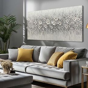 SDYA WHITE FLOWES CANVAS ART Hanging Decor