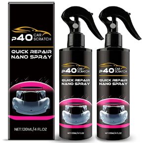 P40 Car Scratch Repair Repair Spray Nano ، مزيل الخدش غير المرئي الفوري ، الخدوش لإصلاح الرش البولندي ، استعادة الطلاء السريع ، الحماية الطويلة الأمد ، جميع السيارات والأسطح (2pcs)