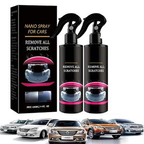 Nano Car Spray, 2Pcs Nano Scratch Remover, Scratch Remover, Car Scratch Repair Nano Spray, Grade Scratch Removal and Shine Restoration for All Cars & Surfaces (120 ML)