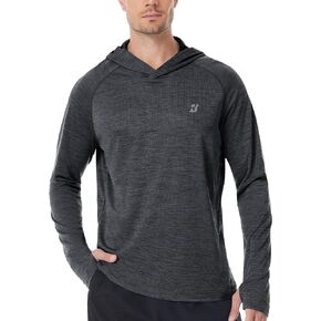 Roadbox UPF 50+ Fishing Shirts for Men, Long Sleeve SPF UV Sun Protection Hoodie with Thumb Holes Swim Running Rash Guard
