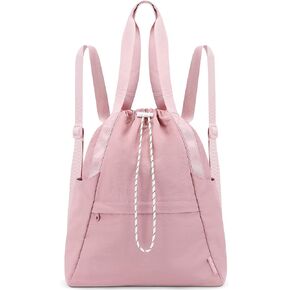 Drawstring Gym Backpack with Wet Pocket, Gym Bag for Women Men, Water Resistant Travel Tote Bags for Women, Drawstring Sports Bag for Beach Swim Travel Workout, Beige in Kuwait