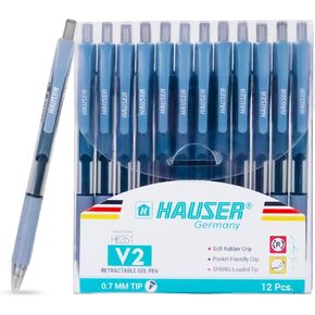 Hauser V2 Gel Als ، 12 Count ، 0.7 mm tip ، ink black ink