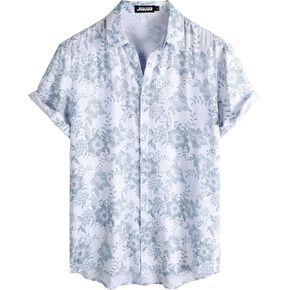 Mens Hawaiian Shirts Short Sleeve Casual Button Down Summer Shirts Floral Beach Vacation Tropical Shirts