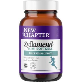 New Chapter Zyflamend™ Mini Softgels, Multi-Herbal Pain Reliever+ Joint Supplement, 10-in-1 Superfood Blend with Ginger & Turmeric for Healthy Inflammation Response, Mini Soft Gels, 180 Count