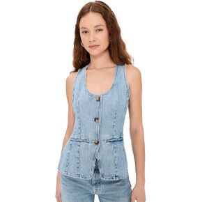 Madewell Women's Denim Scoop Neck Vest in Edmonson Wash