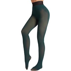 Fleece Lined Tights Sheer Women - Fake Translucent Warm Pantyhose Leggings Sheer Thick Tights for Winter