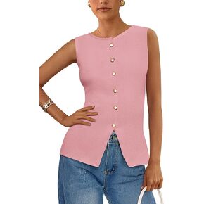 PRETTYGARDEN Women's Sweater Vest Button Down Summer Tank Tops 2025 Sleeveless Knit Vests Fashion Business Casual Outfits