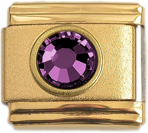 Dolceoro Birthstone Charm Link Jewelry, SILVER or GOLD Color Italian Modular Family Birthstone Charm Link Stainless Steel in Kuwait
