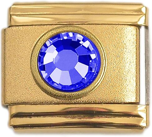 Dolceoro Birthstone Charm Link Jewelry, SILVER or GOLD Color Italian Modular Family Birthstone Charm Link Stainless Steel in Kuwait