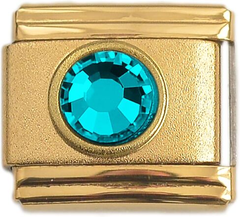 Dolceoro Birthstone Charm Link Jewelry, SILVER or GOLD Color Italian Modular Family Birthstone Charm Link Stainless Steel in Kuwait