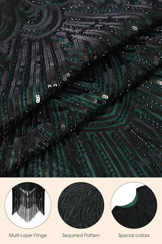 Women's Flapper Dresses 1920s Dresses for Women Great Gatsby Sequin Fringed Roaring 20s with 20s Accessories Set in Saudi Arabia