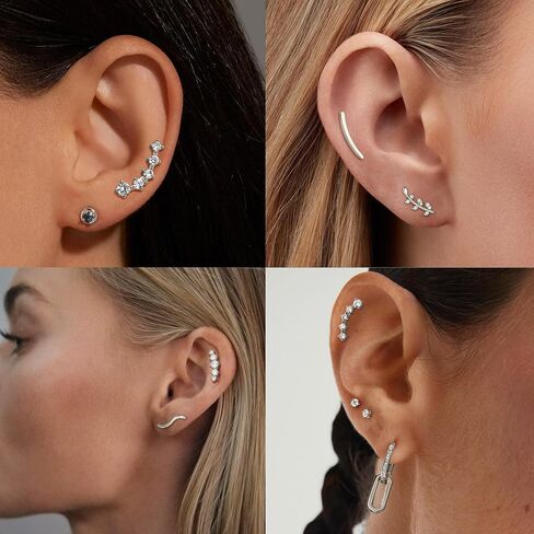 Besteel Hypoallergenic Cartilage Earrings for Women - Surgical Stainless Steel Earrings for Sensitive Ears 16G Stud Cartilage Earring Sets for Multiple Piercing Helix Conch Tragus Piercing Jewelry in Saudi Arabia