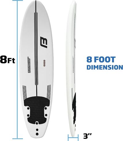 7’ FLOWBOARD Surfboard Softboard Foam - Include (3) Fins 6’ Foot Leash and (2) Wood Stringers Inside Board - Kids and Adults Beginner Intermediate 6 Foot and Comes with High Performance Traction Pad in Saudi Arabia